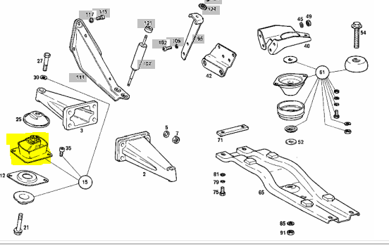 A1212230512 W110 Rubber Mount HeckFlosse-Fintail A1212230512 W110 Rubber Mount HeckFlosse-Fintail