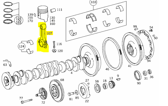 M130 M114 Connecting Rod A1300301120 E M130 M114 Connecting Rod A1300301120 E
