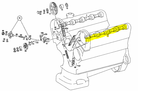 M100 Left Camshaft A1000511601 600 M100 Left Camshaft A1000511601 600