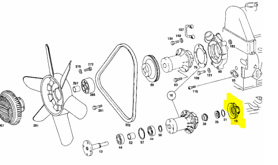 M108 M129 OM616 M130 M110 Waterpump Impller 1946-1955 M108 M129 OM616 M130 M110 Waterpump Impller 1946-1955