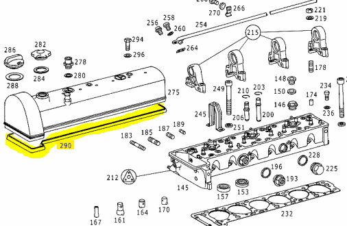 Valve Cover Gasket A1230160021 1946-1955 Valve Cover Gasket A1230160021 1946-1955