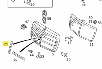 W124 Grill Alongside Moulding c W124 Grill Alongside Moulding c