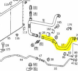 R129 A/C Pipe A1298301315 Model R129 A/C Pipe A1298301315 Model