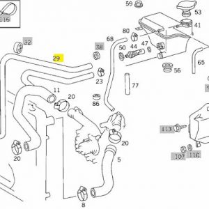 A1245002775 W124 Radiator Hose c A1245002775 W124 Radiator Hose c