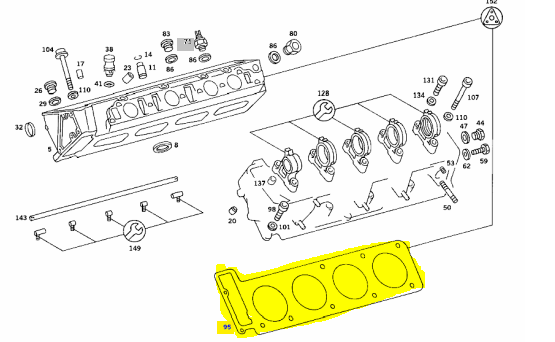 M116 380 Left Head Gasket Engines M116 380 Left Head Gasket Engines