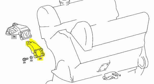 M117 / M116 Engine Support Right Brand M117 / M116 Engine Support Right Brand