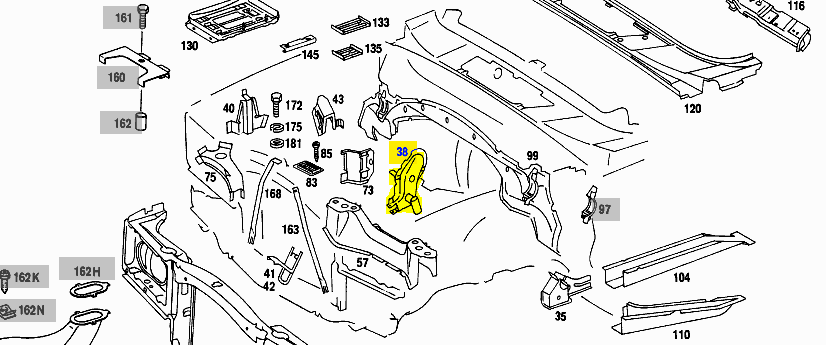 W116 Steering Intermediate Arm To Side Member right Brand W116 Steering Intermediate Arm To Side Member right Brand