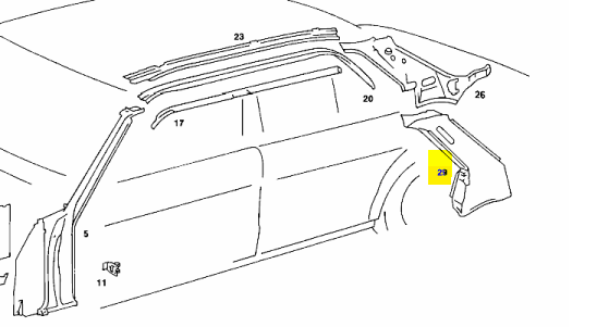 w123 Outside Right Pillar Brand w123 Outside Right Pillar Brand