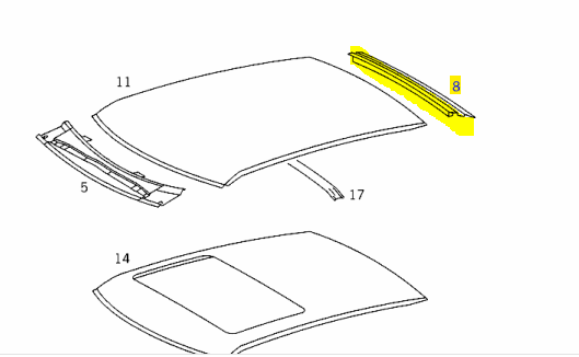 W124 Rear Roof Rail Brand W124 Rear Roof Rail Brand