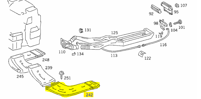W126 Rear Space Below Front Seat A1268314746 Brand W126 Rear Space Below Front Seat A1268314746 Brand