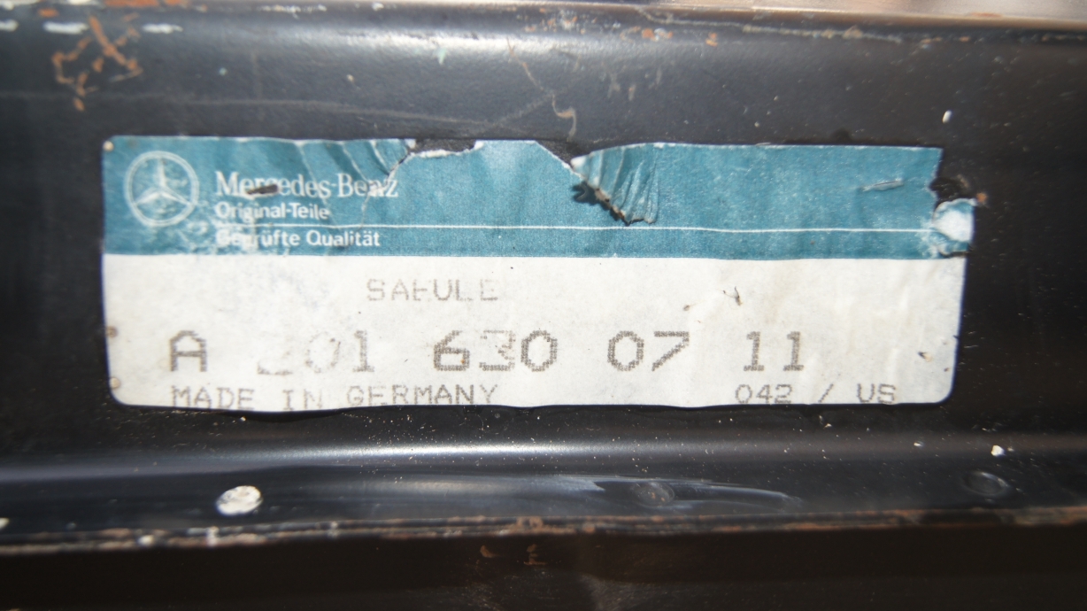 W201 Central Left Pillar Brand W201 Central Left Pillar Brand