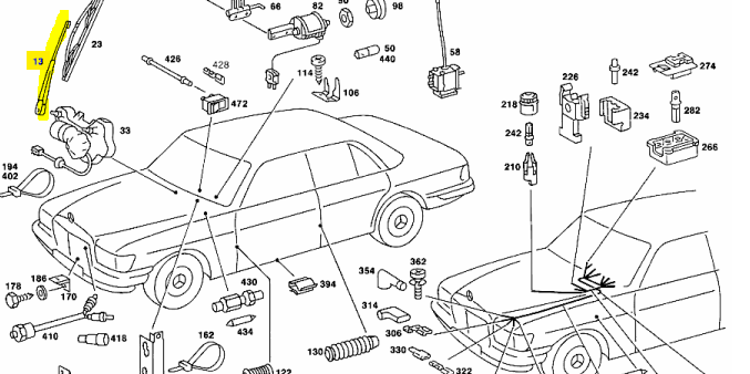 A1168202544 W116 Wiper Arm Left Genuine Mercedes Part A1168202544 W116 Wiper Arm Left Genuine Mercedes Part