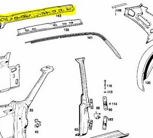 w114 Roof Stiffening Genuine Mercedes Part w114 Roof Stiffening Genuine Mercedes Part