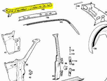 w114 Roof Stiffening Genuine Mercedes Part w114 Roof Stiffening Genuine Mercedes Part