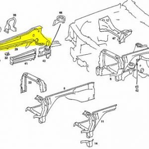 W201 Side Member Genuine Mercedes Part W201 Side Member Genuine Mercedes Part