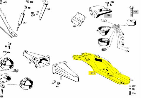 W108 W109 W110 W111 Engine Support Genuine Mercedes Part W108 W109 W110 W111 Engine Support Genuine Mercedes Part