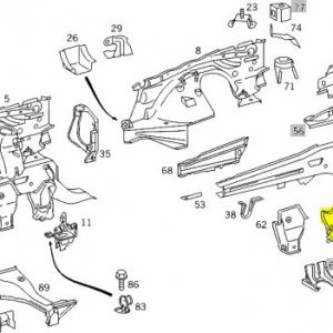 W124 Lower Control Arm Bearing , Left Rear Side Member A1246205531 Genuine Mercedes Part