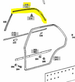 W116 moulding NOS(New Old Stock)