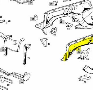 W114 C114 Front Left Wheel house Brand