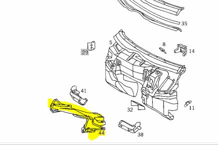 W202 Firewall Connection Support A2026200034, C208 W202 Firewall Connection Support A2026200034, C208