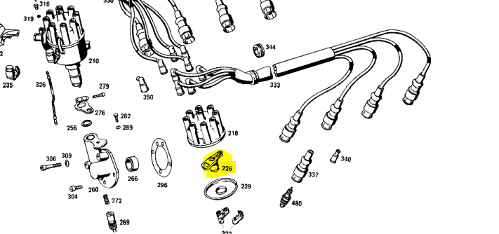 W100 600 W109 300SEL 6.3 M100 Distributor Rotor Genuine Mercedes Part W100 600 W109 300SEL 6.3 M100 Distributor Rotor Genuine Mercedes Part