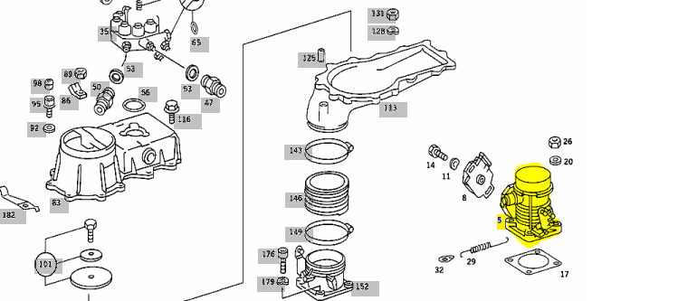 M117 Throttle Body Genuine Mercedes Part M117 Throttle Body Genuine Mercedes Part