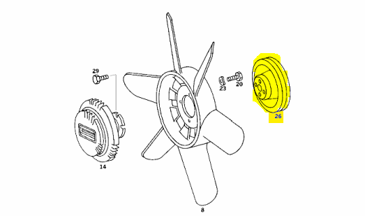 M116 350 380 M117 500 Fan Pulley NOS A1162050610 Genuine Mercedes Part M116 350 380 M117 500 Fan Pulley NOS A1162050610 Genuine Mercedes Part