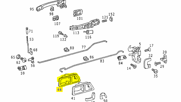 W201 rear right door recess Genuine Mercedes Part W201 rear right door recess Genuine Mercedes Part
