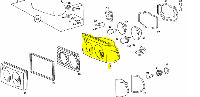 W123 Left Hella headlight Genuine Mercedes Part W123 Left Hella headlight Genuine Mercedes Part