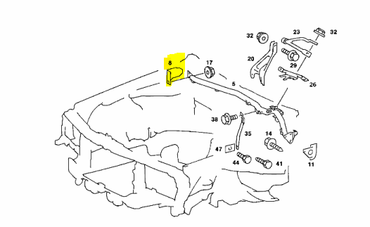 W201 Cross member below instrument panel bracket Genuine Mercedes Part W201 Cross member below instrument panel bracket Genuine Mercedes Part