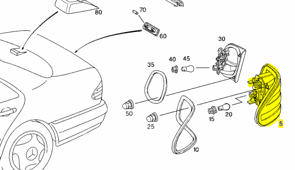 W210 Right rear fender taillight new W210 Right rear fender taillight new