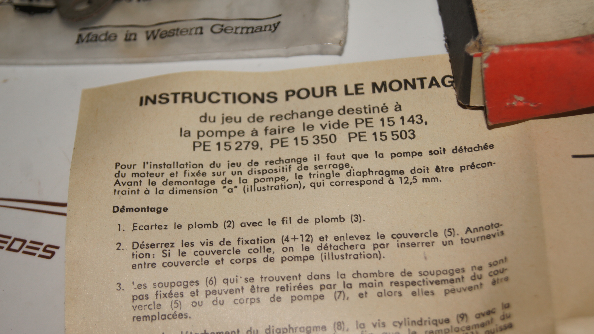 OM615 OM617 OM621 vacuum pump diaphragm repair kit LKW OM615 OM617 OM621 vacuum pump diaphragm repair kit LKW