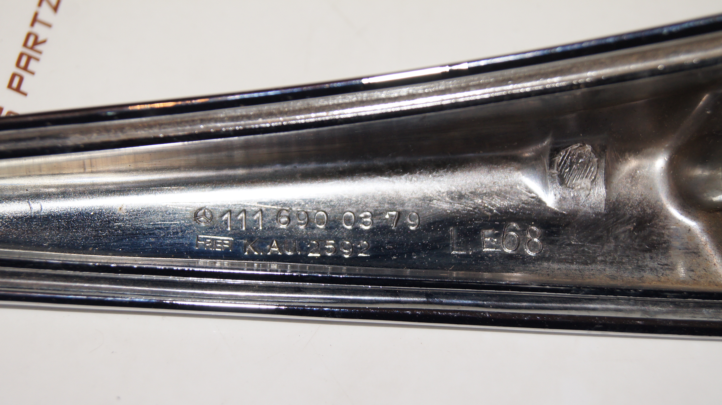 W111 W112 rear left fintail chrome moulding Genuine Mercedes Part W111 W112 rear left fintail chrome moulding Genuine Mercedes Part
