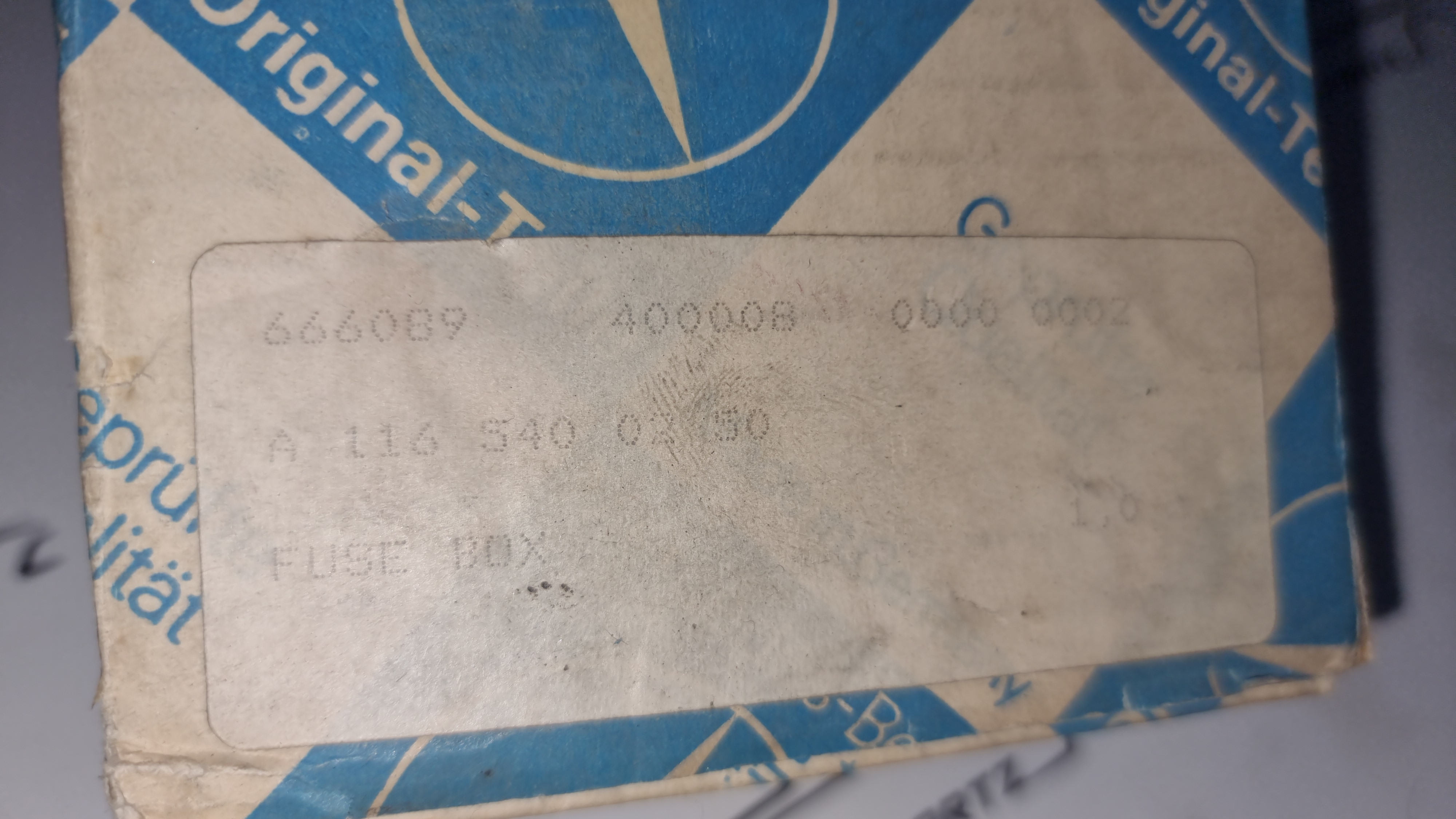 W116 fuse box NOS Genuine Mercedes Part W116 fuse box NOS Genuine Mercedes Part