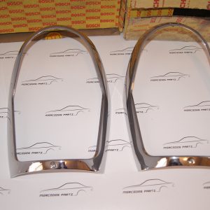1305542031 , 130542029 ,A1118260089 , W108 W109 W111 W112 headlight chrome trim bezel original Bosch NOS PAIR Bosch 1305542031 , 130542029 ,A1118260089 , W108 W109 W111 W112 headlight chrome trim bezel original Bosch NOS PAIR Bosch