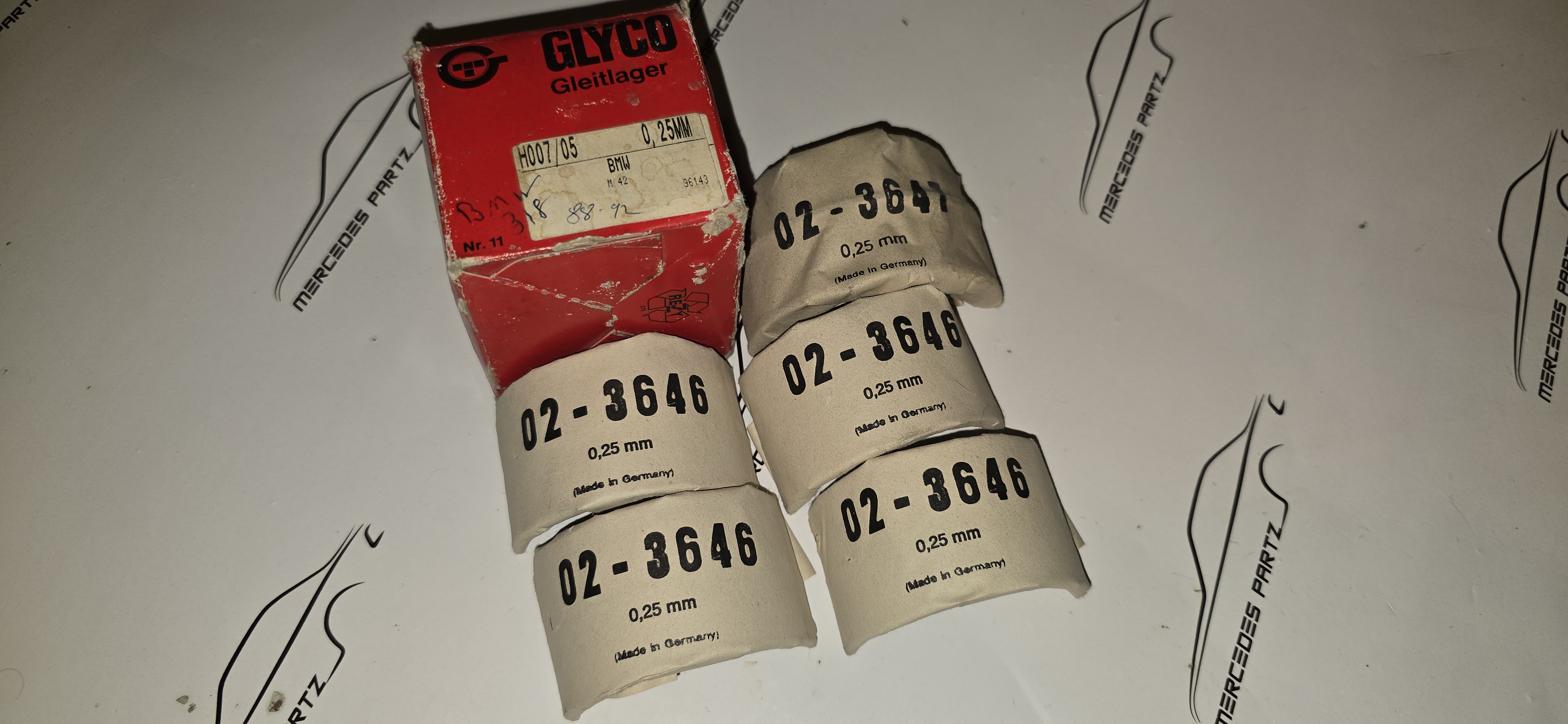 BMW M40 M42 M43 M44 main crankshaft bearing repair size 1 +0.25 NEW NOS E30