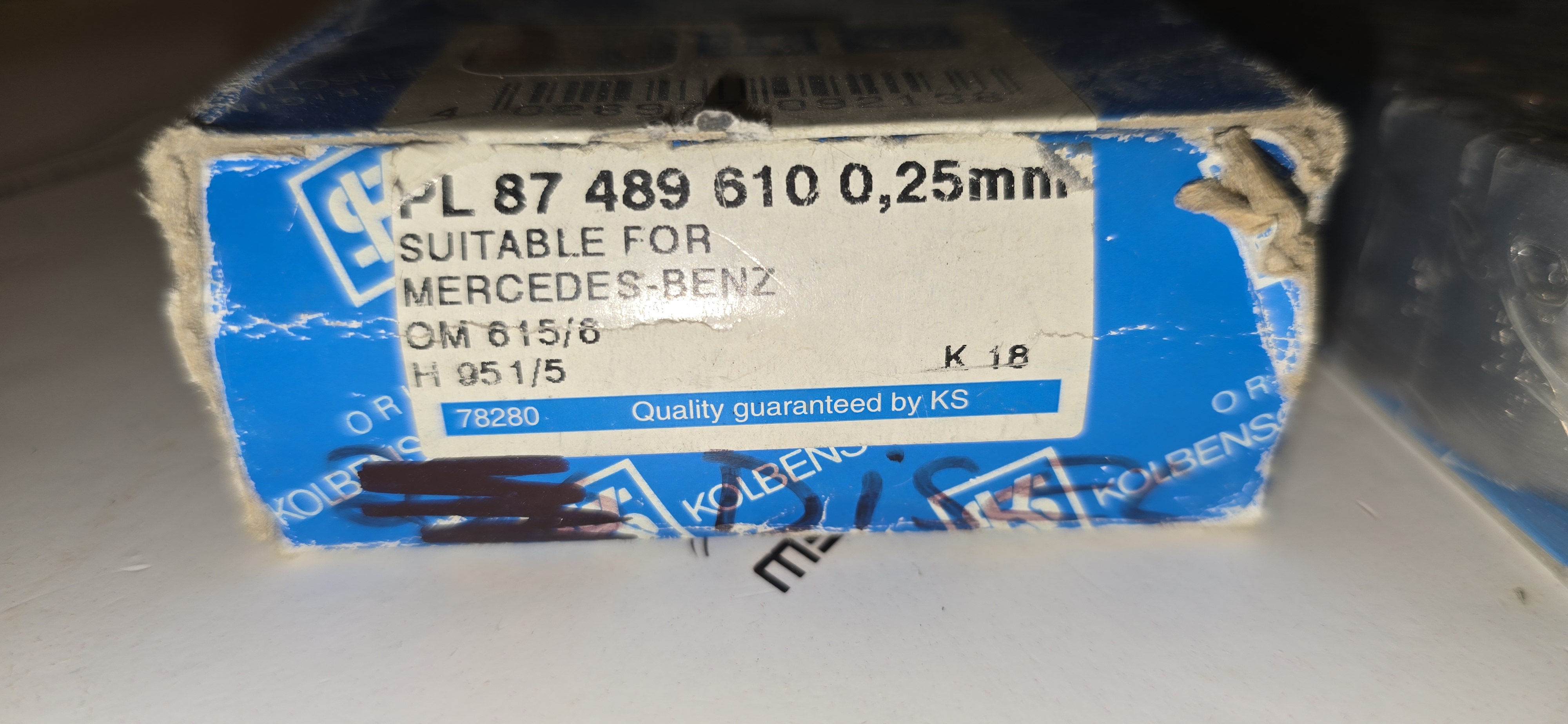 OM615 OM616 crankshaft main bearing repair size 1 +0.25 69.75mm Kolbenschmidt OM615 OM616 crankshaft main bearing repair size 1 +0.25 69.75mm Kolbenschmidt