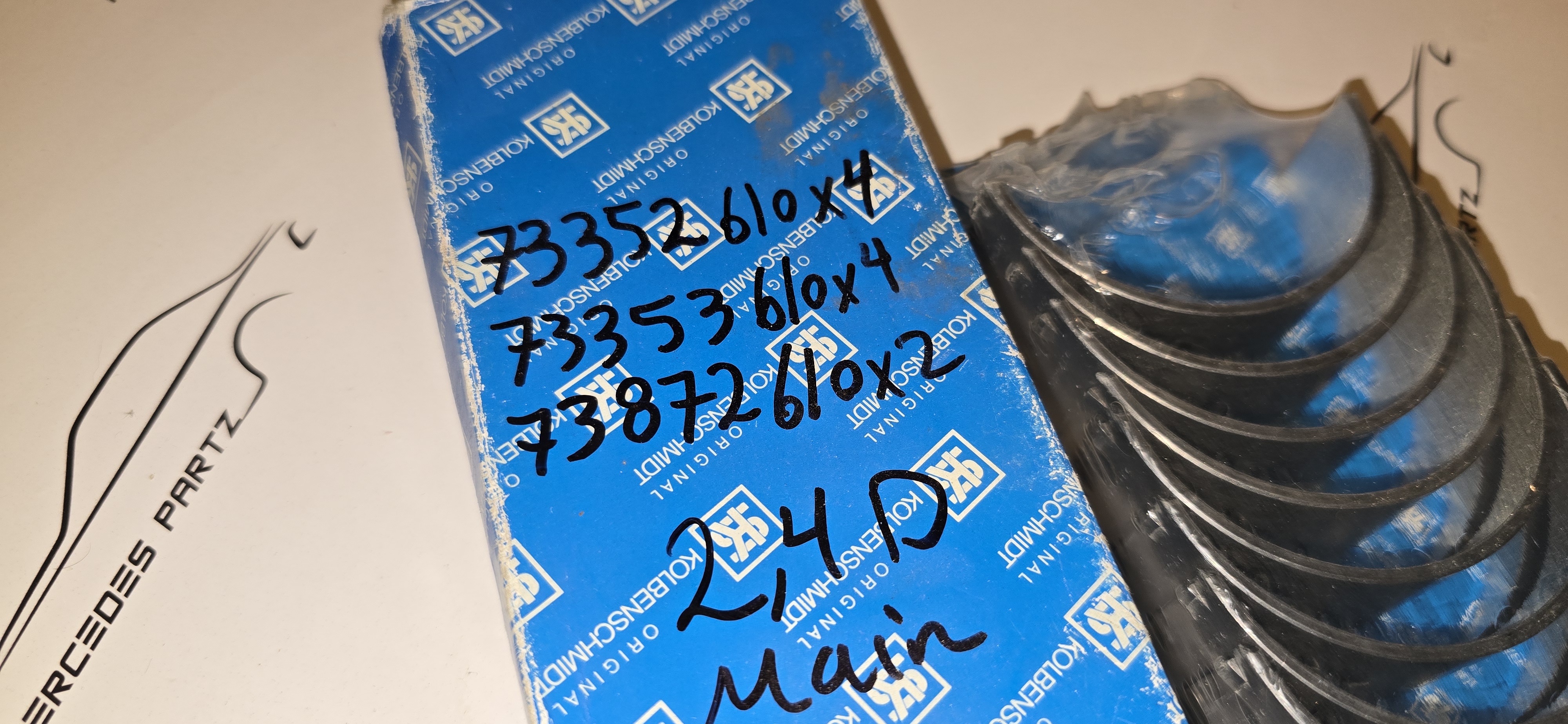 OM615 OM616 crankshaft main bearing repair size 1 +0.25 69.75mm Kolbenschmidt OM615 OM616 crankshaft main bearing repair size 1 +0.25 69.75mm Kolbenschmidt