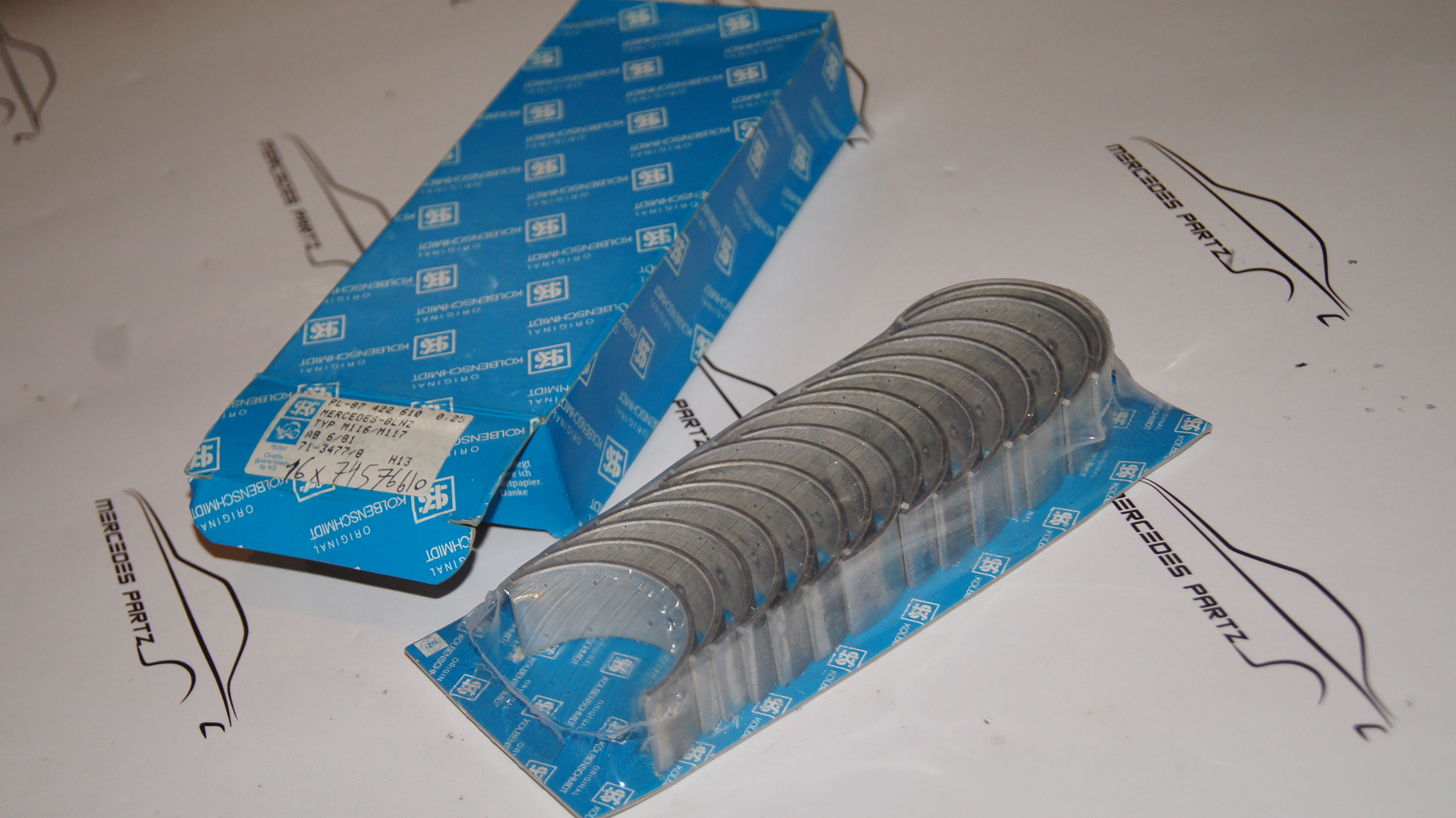 M116 380 420 M117 500 560 connecting rod bearing set repair size 1 +0.25mm 47.75mm Kolbenschmidt