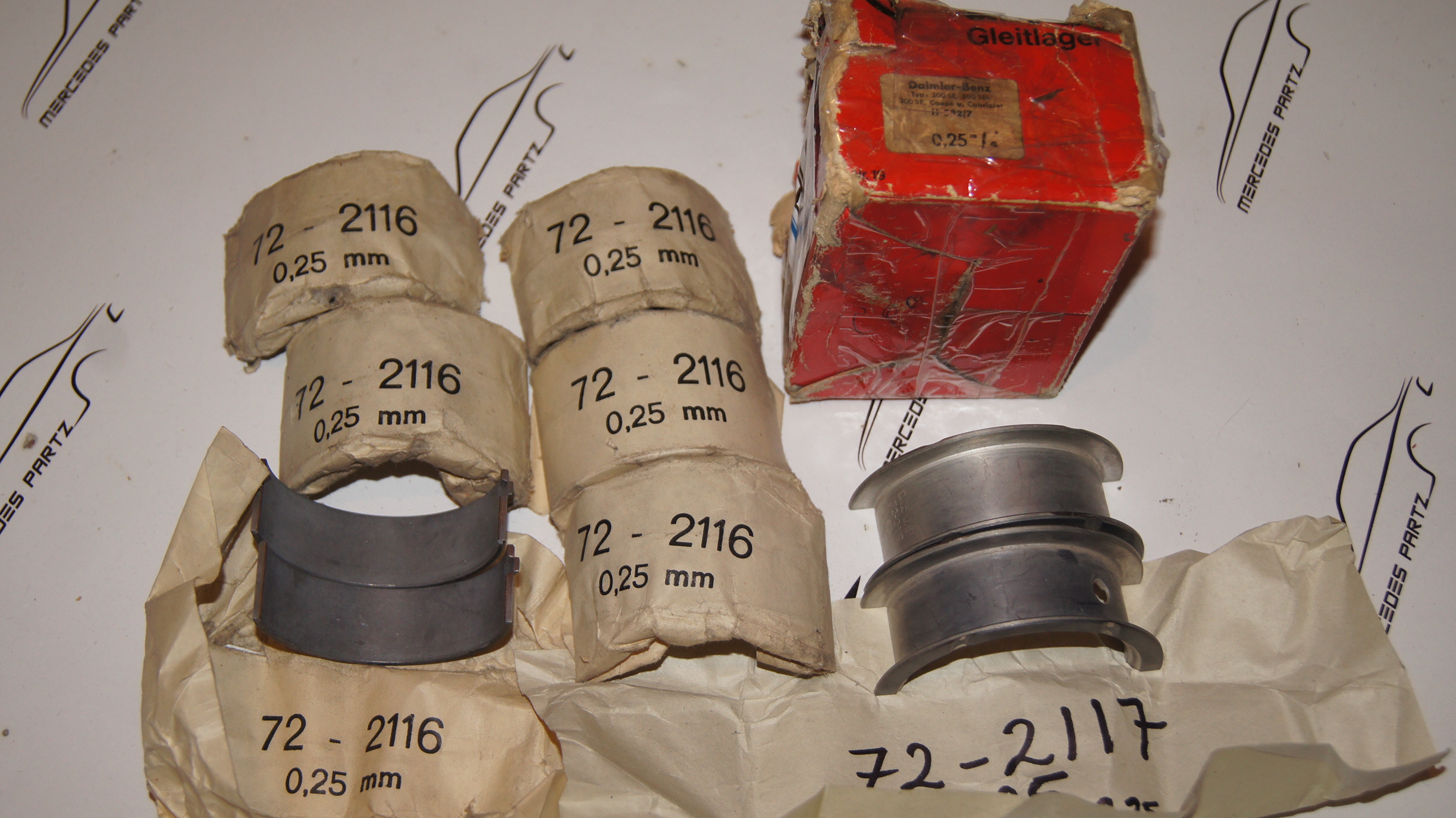 M189 300 crankshaft main bearing set repair size 1 +0.25 59.75mm NEW NOS  GLYCO