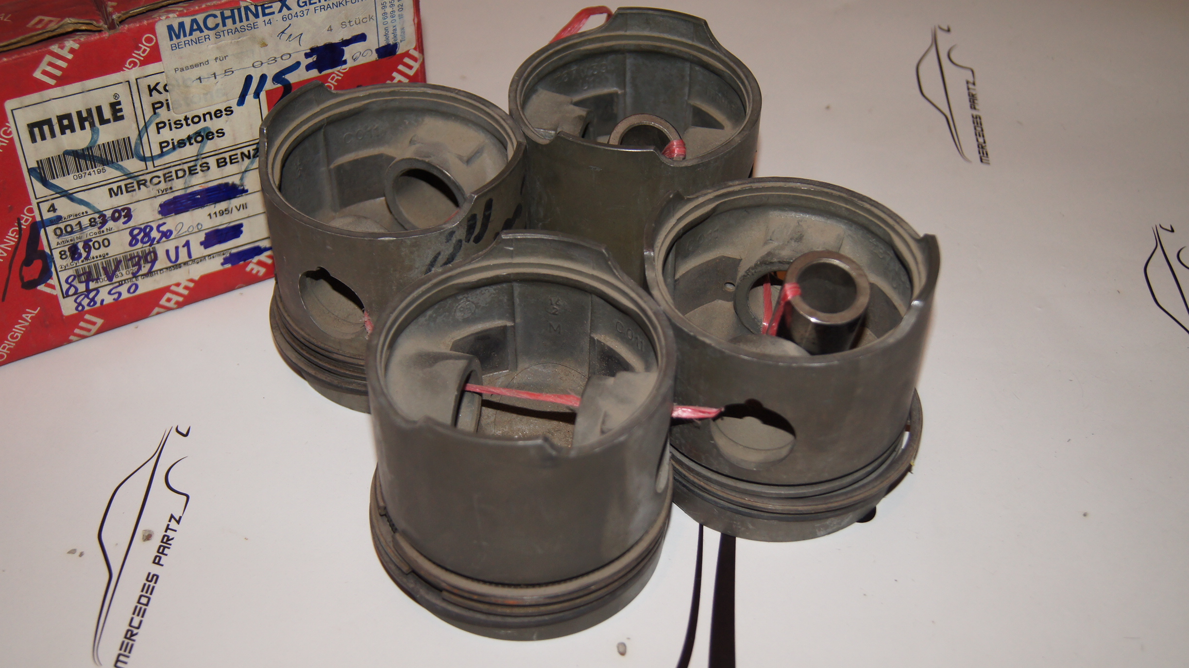 M115 M121 88.50mm piston set repair size 3 +1.50mm NOS M115